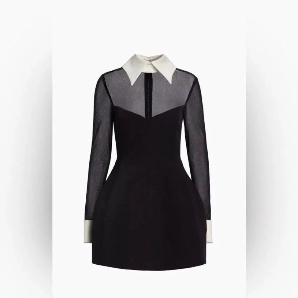 New Bronx and Banco Wednesday Long-Sleeve White Collar Mini dress, wedding guest - Picture 15 of 16